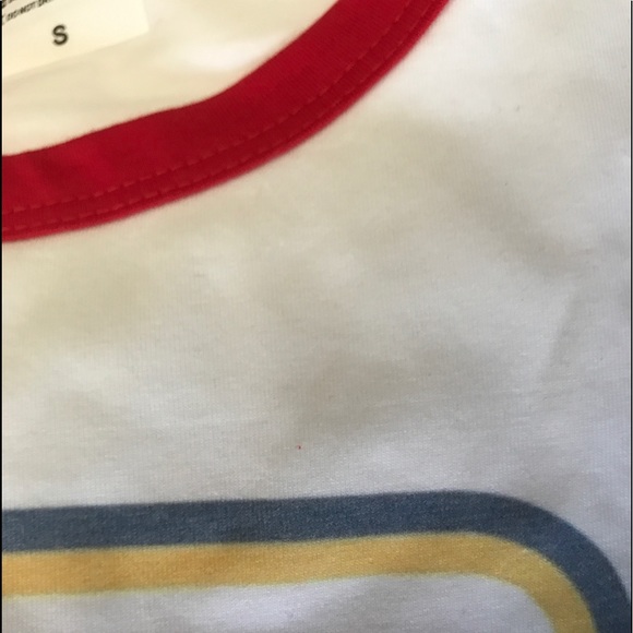 💖 WHITE GRAPHIC CLASSIC RINGER TEE SHIRT 💖 - Picture 4 of 5